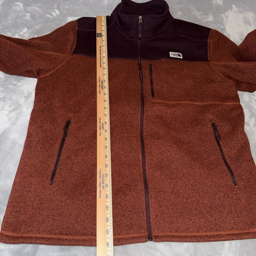 The North Face Jacket Mens 2XL Rust Maroon Gordon Lyons Full Zip Fleece Winter